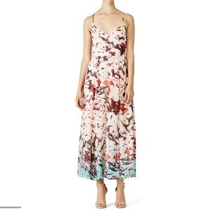Rachel Rachel Roy Crinkle Chiffon Watercolor Floral Dress Size 14